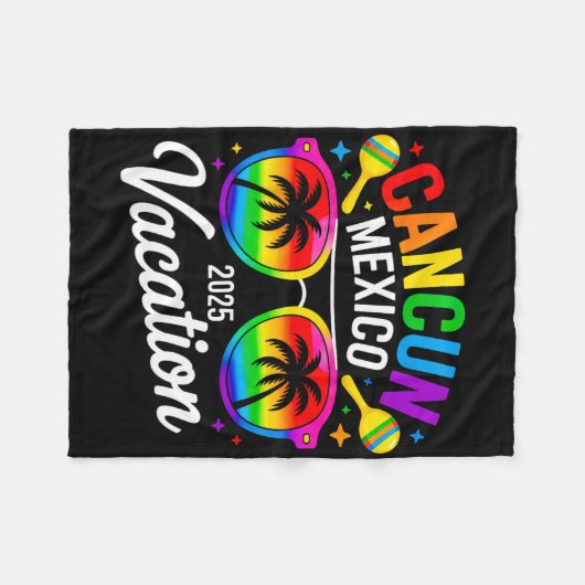 Cancun Mexico 2025 Vacation Travel Trip Beach Summ Fleecedecke (Vorderseite (Horizontal))