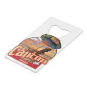 Cancun Mexico Beach Design Geldbeutel Flaschenöffner (Rückseite Schrägansicht)