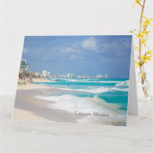 Cancun Mexico Beach Faltkarte Karte (Gelbe Blume)