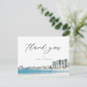 CANCUN Mexico Beach Hochzeit Foto Danke Karte (Stehend Vorderseite)