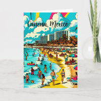 Cancun Mexico Beach mit einem Comic Book Pop Art V