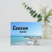 Cancun Mexico Beach Resort Clear Ocean Water Postkarte (Stehend Vorderseite)