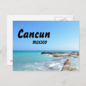 Cancun Mexico Beach Resort Clear Ocean Water Postkarte (Vorne/Hinten)
