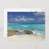 Cancun Mexico Beach Rocky Ocean Waves Postkarte (Vorne/Hinten)
