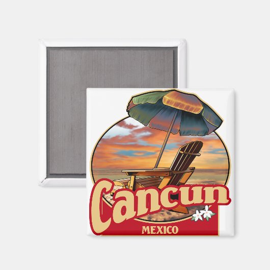Cancun Mexico Beach Scene Design Magnet (Vorderseite/Rückseite)