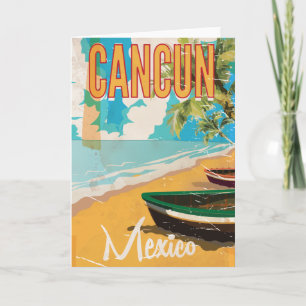 Cancun Mexico Beach Vintage Reiseplakat Karte