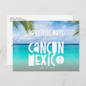 Cancun Mexico Beach Wedding Save the Date Ankündigungspostkarte (Vorne/Hinten)