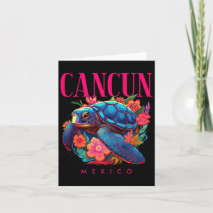 Cancun Mexico Blumenstrand Schildkröte Souvenir  Karte