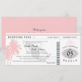 Cancun Mexico Boarding Pass Destination Wedding Einladung (Vorne/Hinten)