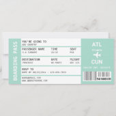 Cancún Mexico Boarding Pass Wochenende Einladung (Rückseite)