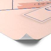 Cancun Mexico Breezy City Map Travel Poster (Ecke)