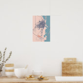 Cancun Mexico Breezy City Map Travel Poster (Küche)