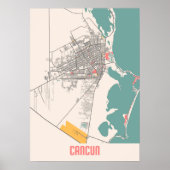 Cancun - Mexico Chalk City Map Poster (Vorne)