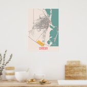 Cancun - Mexico Chalk City Map Poster (Küche)