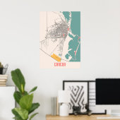 Cancun - Mexico Chalk City Map Poster (Heimbüro)
