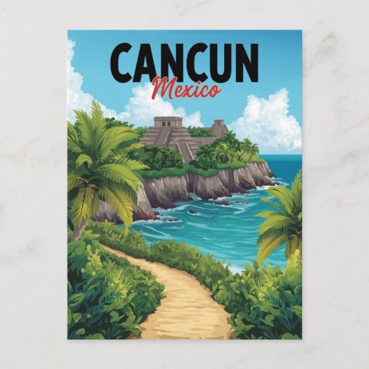 Cancun Mexico Chichen Itza Beach Vaca Postkarte (Vorderseite)