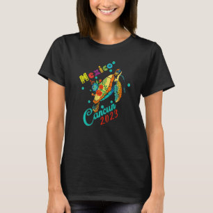 Cancun Mexico Gefärbte Krawatte Sea Turtle Family T-Shirt