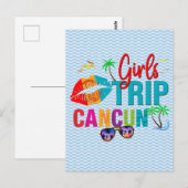 Cancun Mexico Girls Trip Colorful Postkarte (Vorne/Hinten)