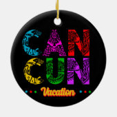 Cancun Mexico Group Vacation Adventure Keramik Ornament (Hinten)