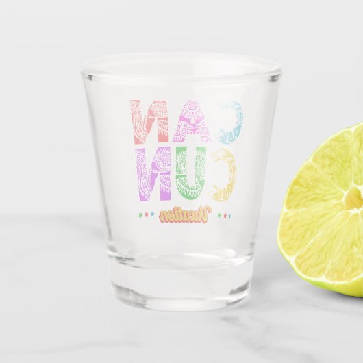 Cancun Mexico Group Vacation Adventure  Schnapsglas (Rückseite)