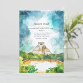 Cancun Mexico Hochzeit in Urlaubsort Einladung (Stehend Vorderseite)
