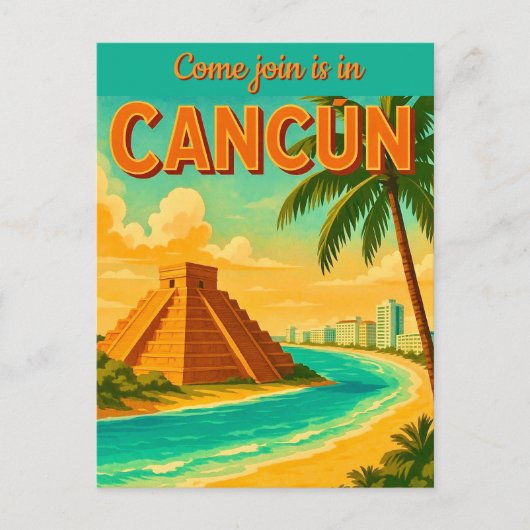 Cancún Mexico Invitation Postcard Postkarte (Vorderseite)