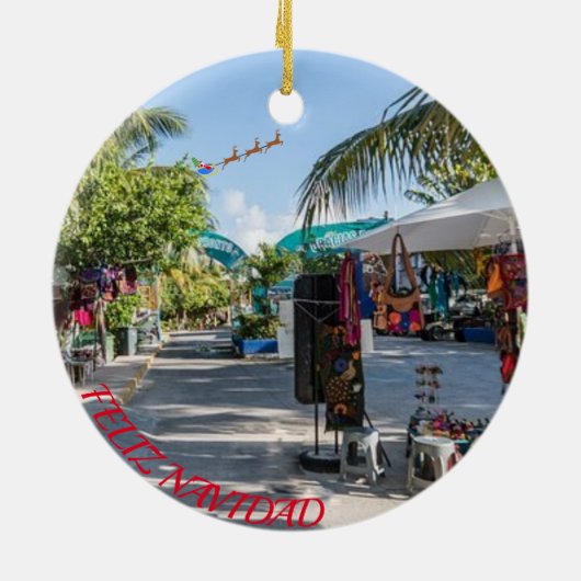 Cancun Mexico Keramik Ornament (Hinten)