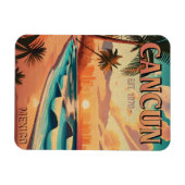 Cancún Mexico Palm Tree Sunset Travel Souvenir Magnet (Horizontal)