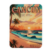 Cancún Mexico Palm Tree Sunset Travel Souvenir Magnet (Vertikal)