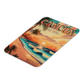 Cancún Mexico Palm Tree Sunset Travel Souvenir Magnet (Linke Seite)