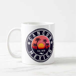 Cancun Mexico Palm Tree Vintage Travel Souvenir Kaffeetasse