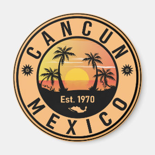 Cancun Mexico Palmenbaum Vintage Reisemitbringsel Magnet