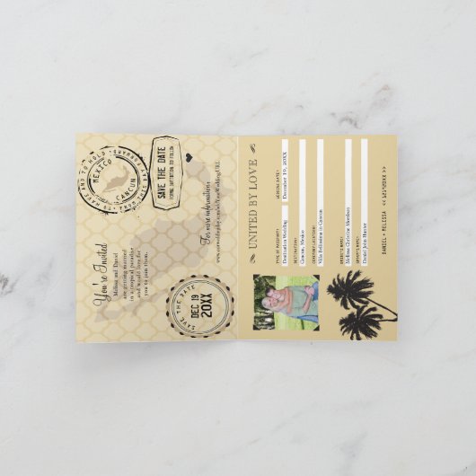 Cancun Mexico Pass Ankündigung Datum freihalten (Innenseite)