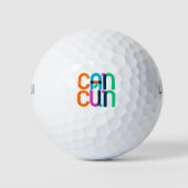 Cancun Mexico Pop Art Letters Golfball (Vorderseite)