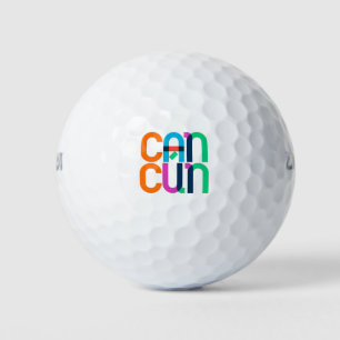 Cancun Mexico Pop Art Letters Golfball