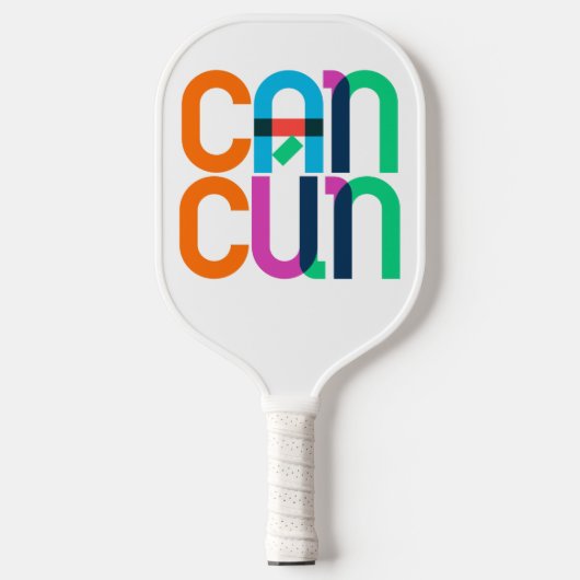 Cancun Mexico Pop Kunstbriefe Pickleball Schläger (Vorderseite)
