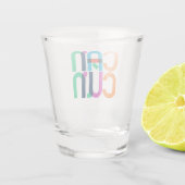 Cancun Mexico Pop Kunstbriefe Schnapsglas (Rückseite)