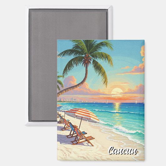 Cancun Mexico Reisestrand Magnet (Vorderseite/Rückseite)