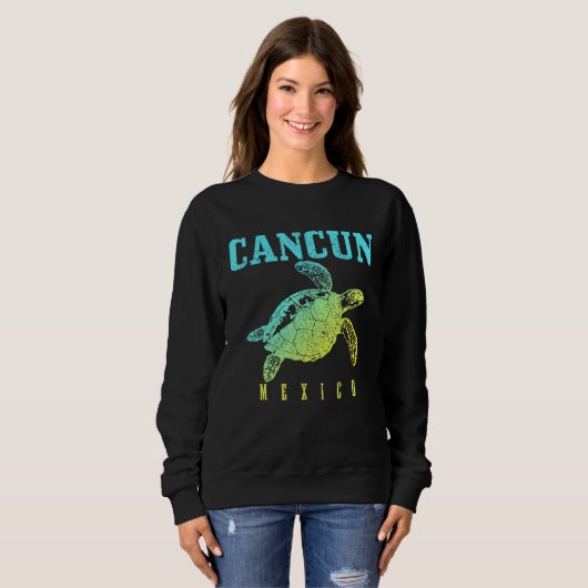 Cancun Mexico Sea Turtle Beach Scuba Diving Diver Sweatshirt (Vorne ganz)