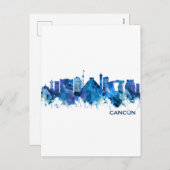 Cancun Mexico Skyline Blue Feiertagspostkarte (Vorne/Hinten)