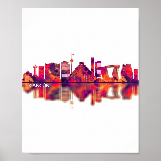 Cancun Mexico Skyline Poster (Vorne)