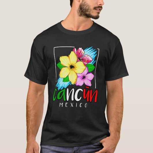 Cancun Mexico Souvenir Geschenk Frühjahrspause Som T-Shirt (Vorderseite)