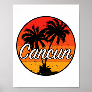 Cancun Mexico Souvenir Geschenk Kreuzfahrt Sonnenu Poster