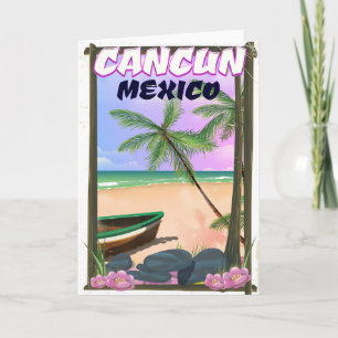 Cancun Mexico Strandposter. Feiertagskarte