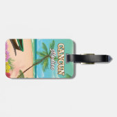 Cancun Mexico Strandposter Gepäckanhänger (Rückseite horizontal)