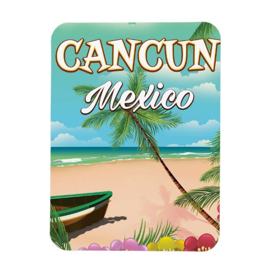 Cancun Mexico Strandposter Magnet (Vertikal)