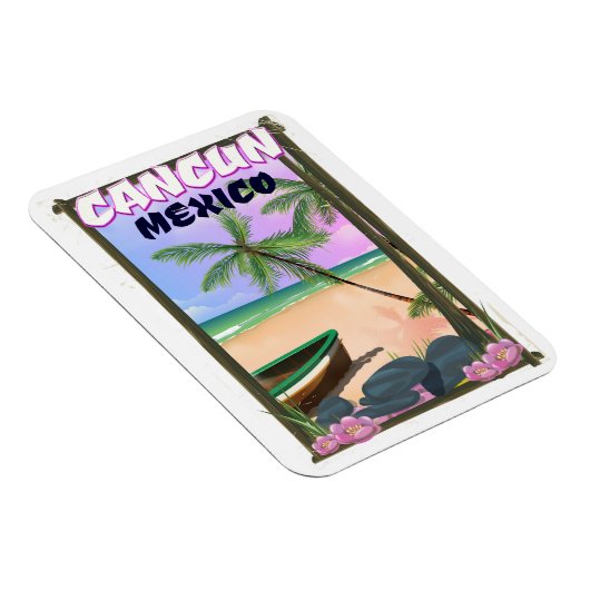 Cancun Mexico Strandposter. Magnet (Rechte Seite)