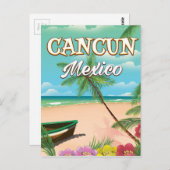 Cancun Mexico Strandposter Postkarte (Vorne/Hinten)