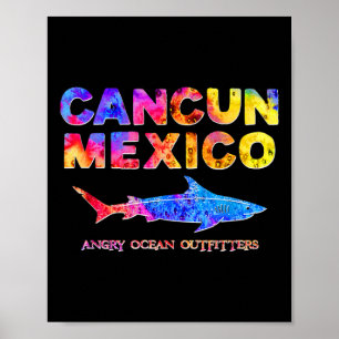 Cancun Mexico T Shirt Hai Fischen T-Shirt Poster