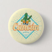 Cancun Mexico Tancing Cactus Vintag Tequila Button (Vorderseite)
